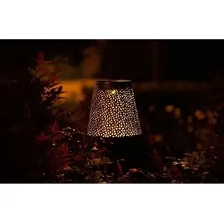Solarleuchte, Gartenleuchte Gold Ø12 h70 cm, 6-8h Autonomie, Stabilisierungsfuß, On/Off Schalter, Kabellos, AAA Batterie