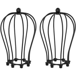 ledscom.de 2x Käfig-Lampenschirm, schwarz, 115mm Ø