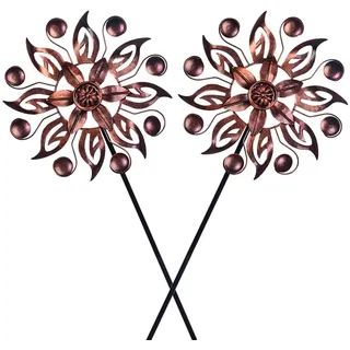 VEWOGARDEN Windspiel für den Außenbereich, Metall, Windrad, Kupfer-Windskulpturen und Spinner für Garten, Terrasse, Rasen (25,4 cm Durchmesser x 94 cm Höhe), 2 Stück