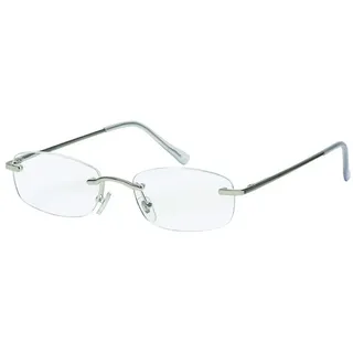 Filtral Randlose Lesebrille/Rahmenlose Unisex Lesehilfe mit Federbügeln für Damen & Herren in silber matt / +2,00 dpt. F4538426