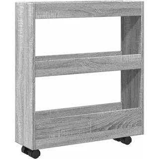 vidaXL Aufbewahrungswagen Schmal 3 Etagen Grau Sonoma Holzwerkstoff - Grau