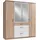 Drehtürenschrank Click 180 x 199 x 58 cm Weiß/Beige