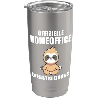 Homeoffice Faultier Offizielle Homeoffice Dienstkleidung Doppelwandiger Edelstahl-Thermobecher