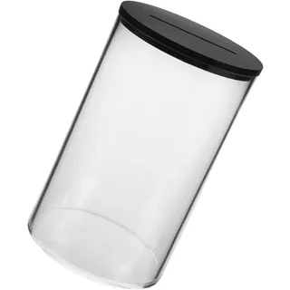 Acryl Spardose mit Schlitz, Transparent, Schwarz, für Trinkgeld | Restaurants und Stark Frequentierte Betriebe, Leicht, Tragbar, Große Kapazität, Modernes Design