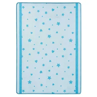 Zala Living Sterne und Herzen Kinderteppich, Polyamid, Blau, 140 x 100 x 0,8 cm