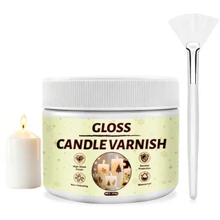 NoxGule Kerzenlack,Kerzenkleber,Kerzenlack für Wasserschiebefolie, 150G | Gloss Varnish,Vergilbungshemmend,Wasserfest,Abriebfest,zum Schutz Kerzen Geeignet,Inklusive Weißem Pinsel, für Handgefertigt