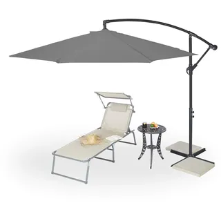 Relaxdays Ø 300 cm Grau