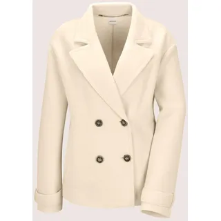 Jackenblazer MADELEINE "Wollblazer Stillvoller Zweireiher aus Schurwolle", Damen, Gr. 38, weiß (wollweiß), Obermaterial: 100% Schurwolle WV., Modern, Blazer Jackenblazer, Zweireiher aus gekochter Wolle