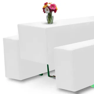 Beautissu Basic M Biertischhusse 50cm Weiß 3tlg.