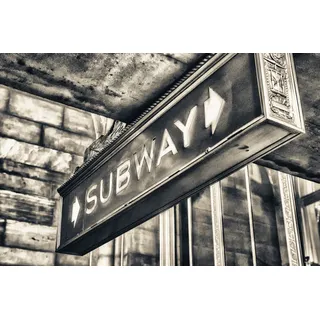 queence Acrylglasbild »SUBWAY Schild« Elemente der Architektur   Schilder   Schriftzug   Schwarz-Weiß Fine Art-Print in Galeriequalität, bunt