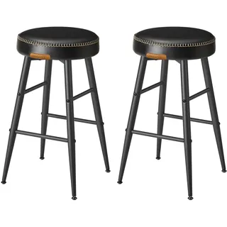 VASAGLE Barhocker 2er Set 63 cm tintenschwarz