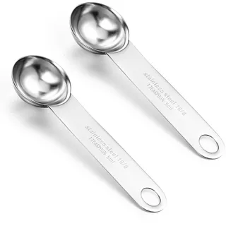 Ouligay 2 Stück 5ml Messlöffel Edelstahl Dosierlöffel Kaffeemesslöffel 5ml Single Measuring Spoons Portionierlöffel Kaffeelöffel Teelöffel Kleine für Back Gewürze Tee