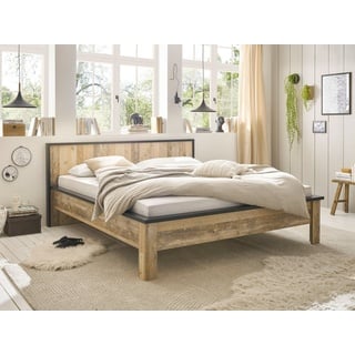 Home Affaire Einzelbett »SHERWOOD Liegefläche 90/140 oder 180x200 cm«, aus FSC®-zertifiziertem Holzwerkstoff, rustikaler Landhausstil, braun