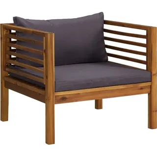 VidaXL 316293, Akazienholz, Stoff, Polyester, Erwachsene & Kinder, 730 mm, 690 mm, 625 mm, 6 cm - Grau