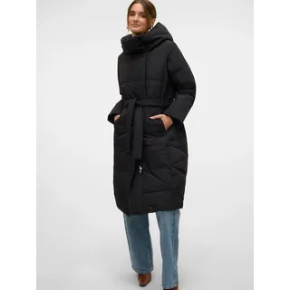Steppmantel VERO MODA "VMLEONIE LONG DOWN COAT GA NOOS", Damen, Gr. L, schwarz, Steppware, Obermaterial: 100% Polyester, unifarben, Mäntel Steppmantel