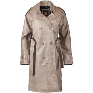 Apple of Eden Wintermantel "Apple of Eden Ledermantel AOE-145" mit Knopfleiste und Gürtel, taupe