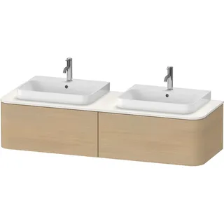 Duravit Happy D.2 Plus Konsolenwaschtischunterbau wandhängend, 1600x550 mm, 2 Auszüge, für 2 Aufsatzbecken, HP4946B7171, Farbe: Mediterrane Eiche Echtholzfurnier