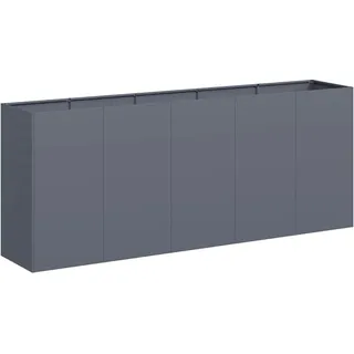 vidaXL Pflanzkübel Anthrazit 200/40/80 Cm Kaltgewalzter Stahl , Metall , 200x80x40 cm , Gartenzubehör, Hochbeete