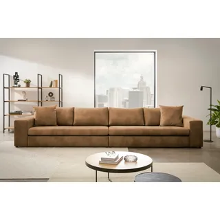 Home affaire 4-Sitzer »SLEETLAND XXL in Samtvelours oder Vintage-Leder-Optik« besonders groß und bequem, braun