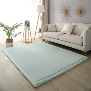 Loartee 3cm Krabbeldecke für Kind, 200x300cm korallenrote Samt-Kinderteppich