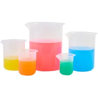 Dohe Educa Messbecher für Kapazität, 5 Stück, 50 bis 1000 ml, aus robustem Kunststoff, Schul- und Lernmaterial