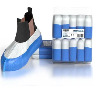 Horn Medical Einheits-Überschuhe - (50 Stück) universell, extra reißfest und flüssigkeitsabweisend mit rutschhemmender anti-slipping Sohle
