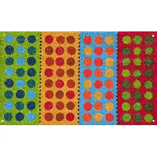 GIFTCOMPANYITALY OGGETTI IDEE DESIGN Gift Company Fußmatte Polka, 75 x 45 cm, Kokosnuss, Mehrfarbig