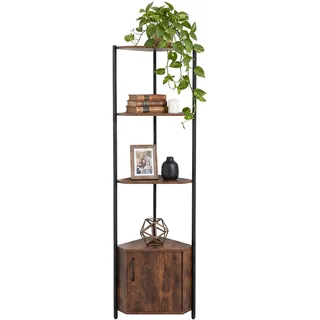 Relaxdays Eckregal 44,5 x 147 x 30 cm Braun/Schwarz
