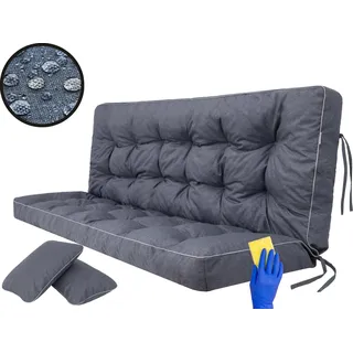 Hobbygarden Sitzkissen Bankkissen Bankauflage für Gartenbank Schaukelkissen Bodenkissen Kissen für Hollywoodschaukel Outdoor / Indoor - Pola - 100 cm - Marineblau - Blau