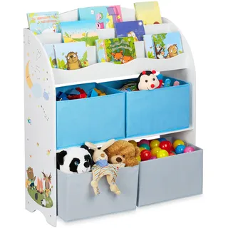 Relaxdays Kinderregal Lagerfeuer Motiv 98 x 82,5 x 30 cm mehrfarbig