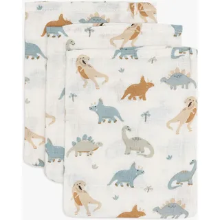 jollein 536-848-67100 Waschlappen/Waschhandschuhe 3er Set Dino - Roarsome (15x20 cm)