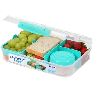 Sistema TO GO Bento Box Create | Lunch Box mit Fächern & Snack Pot | 1.48L | BPA-frei | Minty Teal