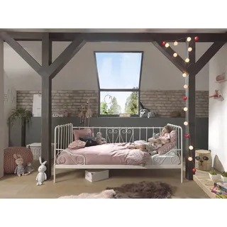 Vipack Jugendbett »Alice, Bettgestell Metall, pulverbeschichtet, in nostalgischem Design« weiß, B:94,5cm H:89,5cm L:205cm, Betten, Jugendbett, Metallbett inkl. Lattenrost, stabil und standfest,