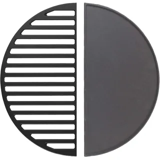 Wiltec Gusseisen Grillrost und Grillplatte, Gussrost für Grill mit guter Hitzespeicherung, Grillgitter für typische Grillstreifen, Grillzubehör für BBQ