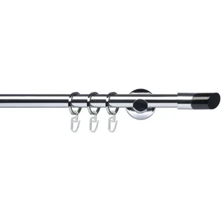 LIEDECO Gardinenstange »Fertigstilgarnitur 20 mm Piano Gibraltar« Ø 2 mm 1 läufig-läufig Fixmaß Gardinenstange Komplett Liedeco schwarz B/L: cm Ø 2 mm