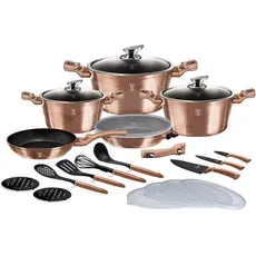 BerlingerHaus BH-7182 22-PIECE POT SET, Pfanne + Kochtopf, Gold