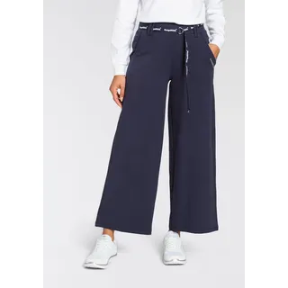 Jerseyhose KANGAROOS, Damen, Gr. 50, N-Gr, blau (marine), Sweatware, Obermaterial: 95% Baumwolle, 5% Elasthan, bedruckt, unifarben, weit knöchelfrei, Hosen Jerseyhose, mit weitem Bein in Culotte Form