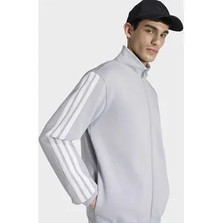 Trainingsanzug ADIDAS SPORTSWEAR "3-STREIFEN FLEECE", Herren, Gr. XL, halo silber, Obermaterial: 70% Baumwolle, 30% Polyester, Sportanzüge Trainingsanzug