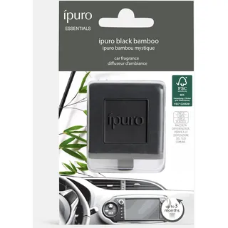 ipuro Car Line Autoduft Clip BLACK BAMBOO - Auto Lufterfrischer mit Jasmin, Zitrone, Apfel & Moschus Duft - Autoparfum frisch grün & herb - Duftclip für Auto Innenraum