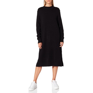 VILA Damen Viril Crew Neck L/S Midi Dress - Noos Kleid, Schwarz, XS EU