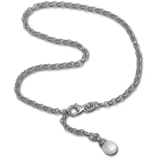 SilberDream Fußkette weiß für Damen 925 Silberschmuck Perle 26cm SDF0315J