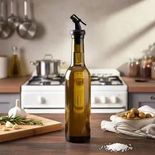 Glasflasche für Öl und Essig mit Dosierer, 380 ml