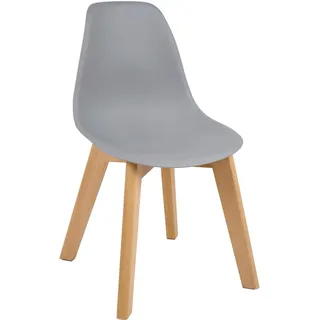 P & B Kinderstuhl , Grau, Buchefarben , Holz, Kunststoff , Buche , massiv , 33x57x38 cm , Babymöbel & Kindermöbel, Babyzimmer, Kindersessel & Kindertische