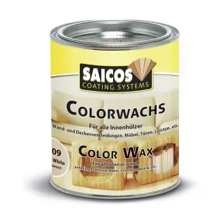 SAICOS Colorwachs, Holzwachs, weiß, Hochwertige Farbe auf Naturöl-Basis für Holz im Innenbereich, 750 ml - Dose
