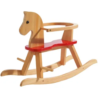 roba Schaukelpferd, natur rot, Schaukelstuhl mitwachsend für Babys und Kleinkinder durch abnehmbaren Schutzring, (1er Pack)