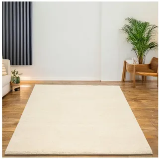 THEKO Taza Royal Wollteppich 40 x 60 cm Beige/Weiß