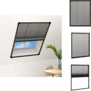 vidaXL Insektenschutz-Plissee für Fenster Aluminium Anthrazit 80x100cm -  Fliegengitter - Grau