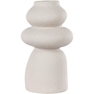 Vase , Beige , Keramik , organisch , 14.5x26.5x14.5 cm , auch für frische Blumen geeignet , Dekoration, Vasen, Keramikvasen