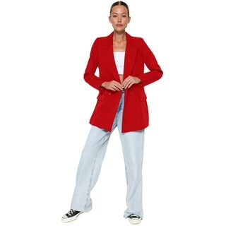 TRENDYOL Damen Bey Tket Blazer Trendyol Red classic jacket Red , Rot, 36 EU