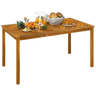 Outsunny Gartentisch 150 x 85 x 75 cm Teak/beige